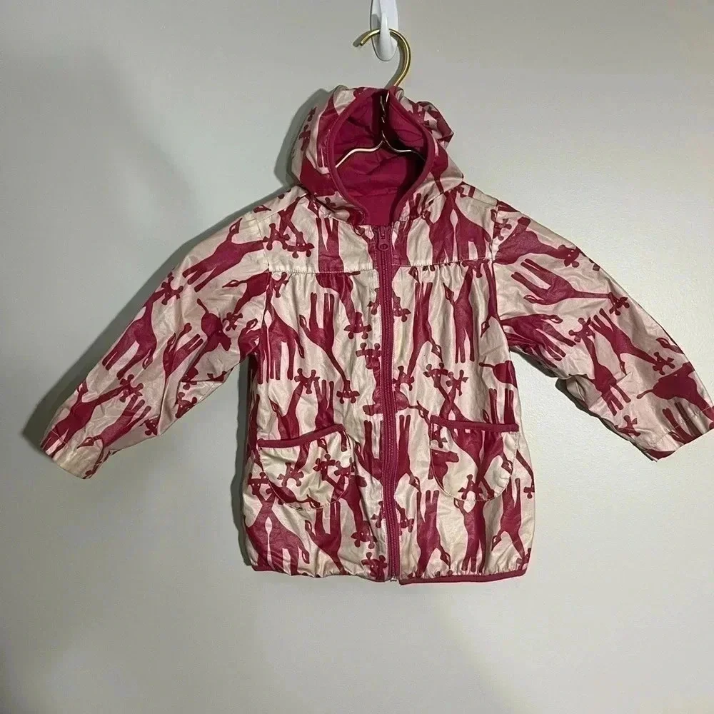 Gap Kids Pink Giraffe Print Hooded Rain Jacket Coat Girls Size 2T?